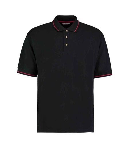 Kustom Kit Mens Polo Shirt (Black/Red)