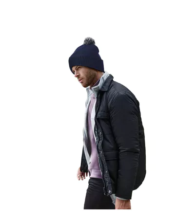 Bonnet Bleu Marine Gris Clair Beechfield