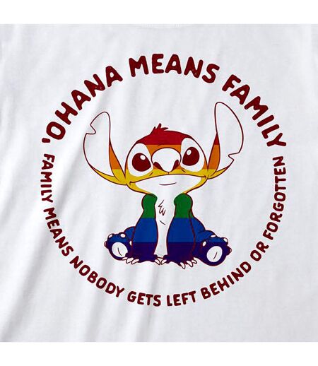 Lilo & Stitch T-shirt Rainbow Ohana pour femme/femme (Blanc) - UTHE715