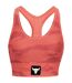 Womens/ladies Project Rock Sports Bra Orange White Under Armour-2