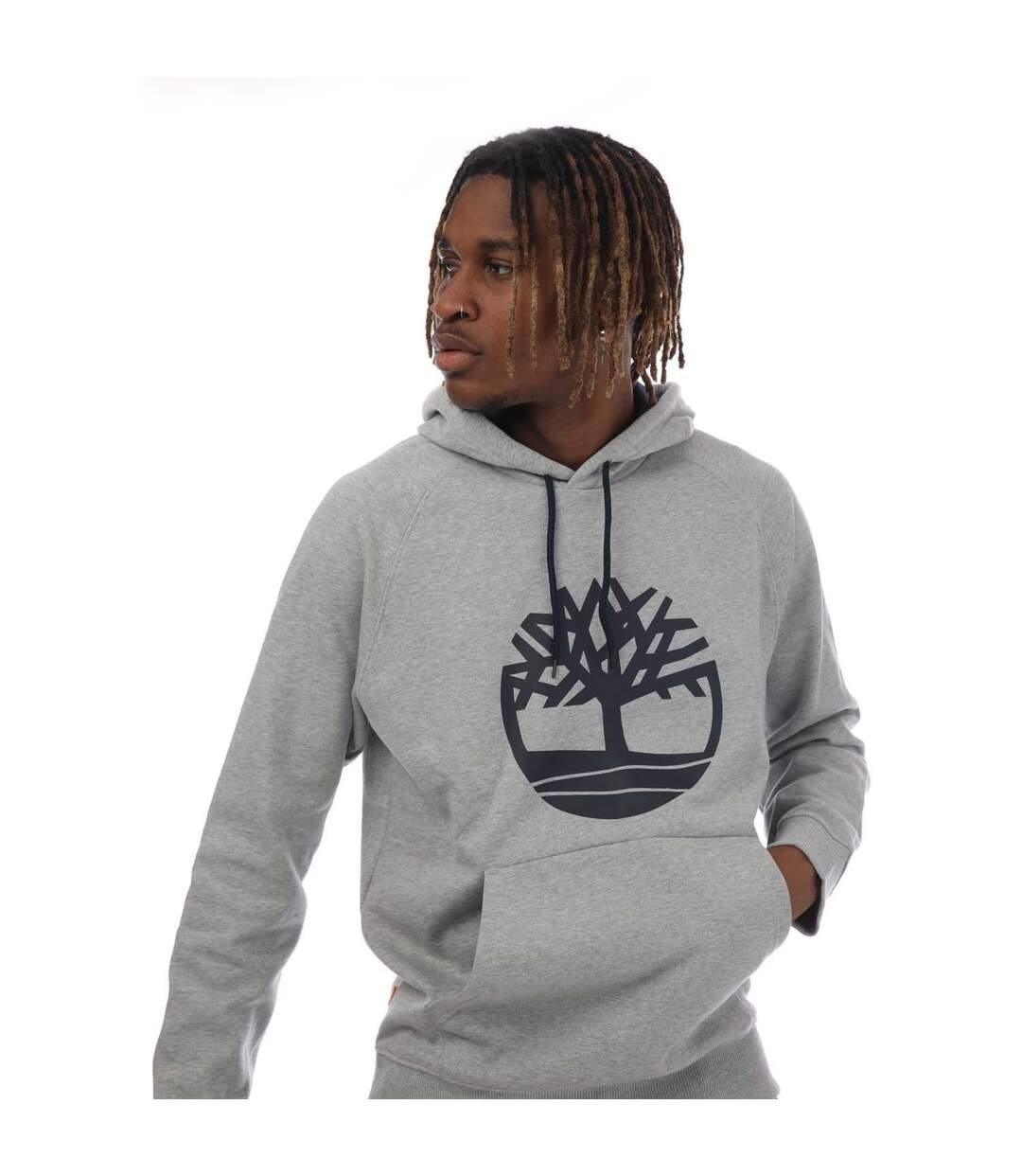 Mens Kennebec River Tree Logo Hoodie Grey Heather Timberland-3