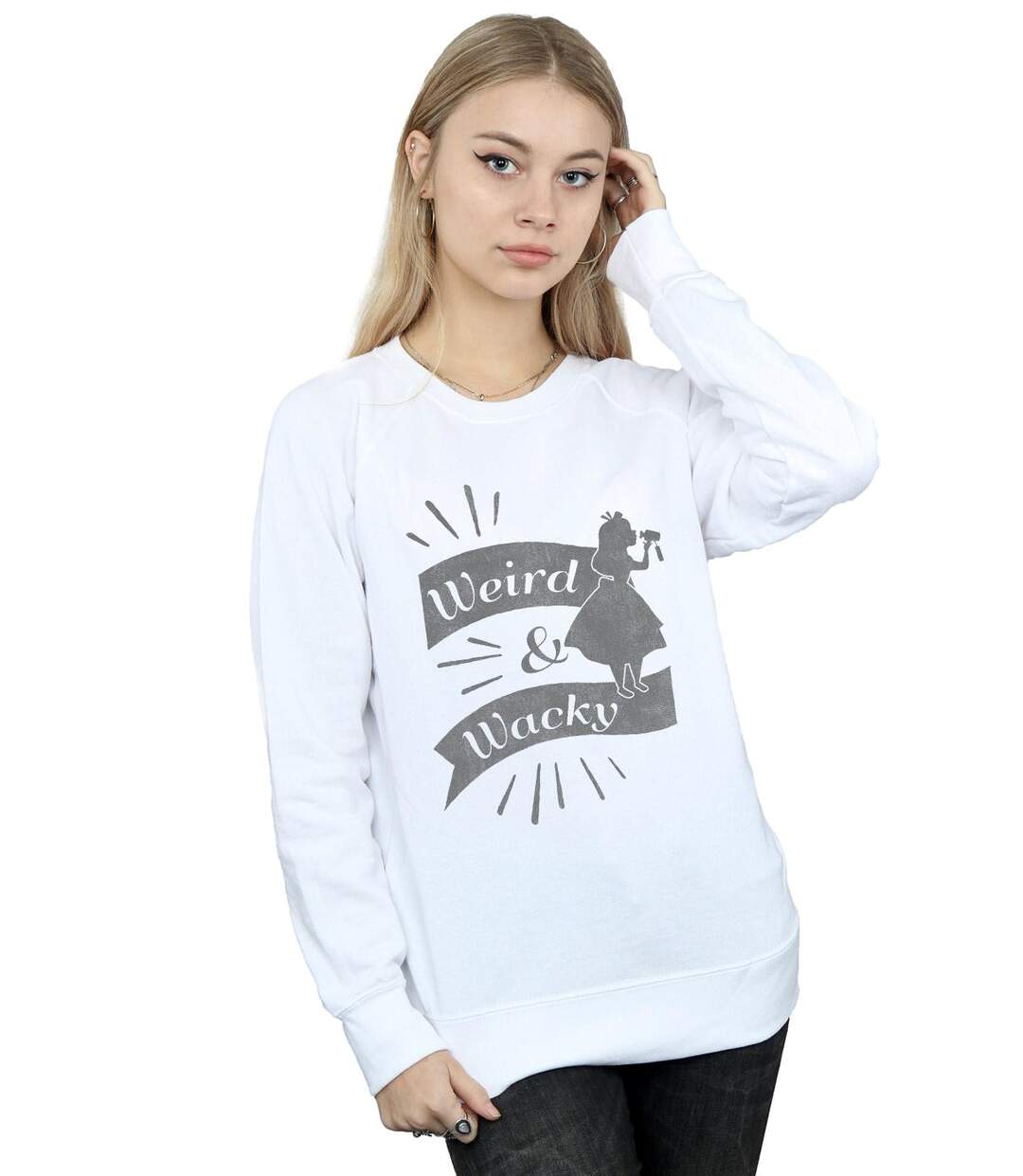 Disney - Sweat ALICE IN WONDERLAND WEIRD AND WACKY - Femme (Blanc) - UTBI5530-2