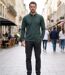 CHALLENGER NATHAN3 — Polo manches longues vert foncé piqué : l'élégance casual au naturel-4
