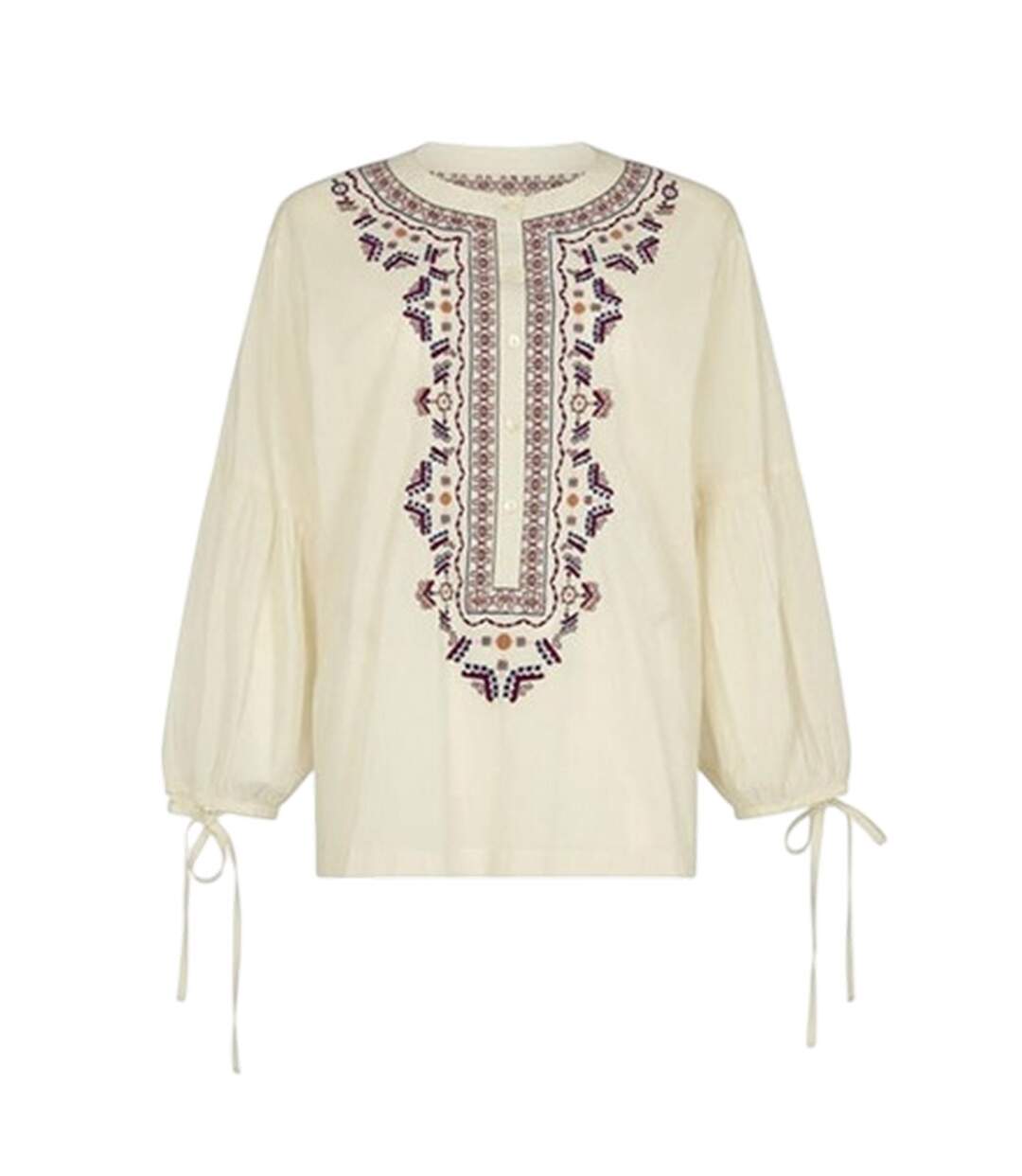 Blouse Manches Bouffantes Femme Crème Raffya-2