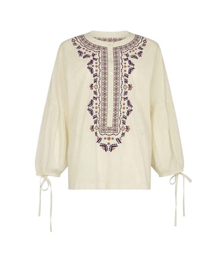 Blouse Manches Bouffantes Femme Crème Raffya