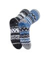 Heat Holders - 2 Pairs Mens Non Slip Fairisle Slipper Socks
