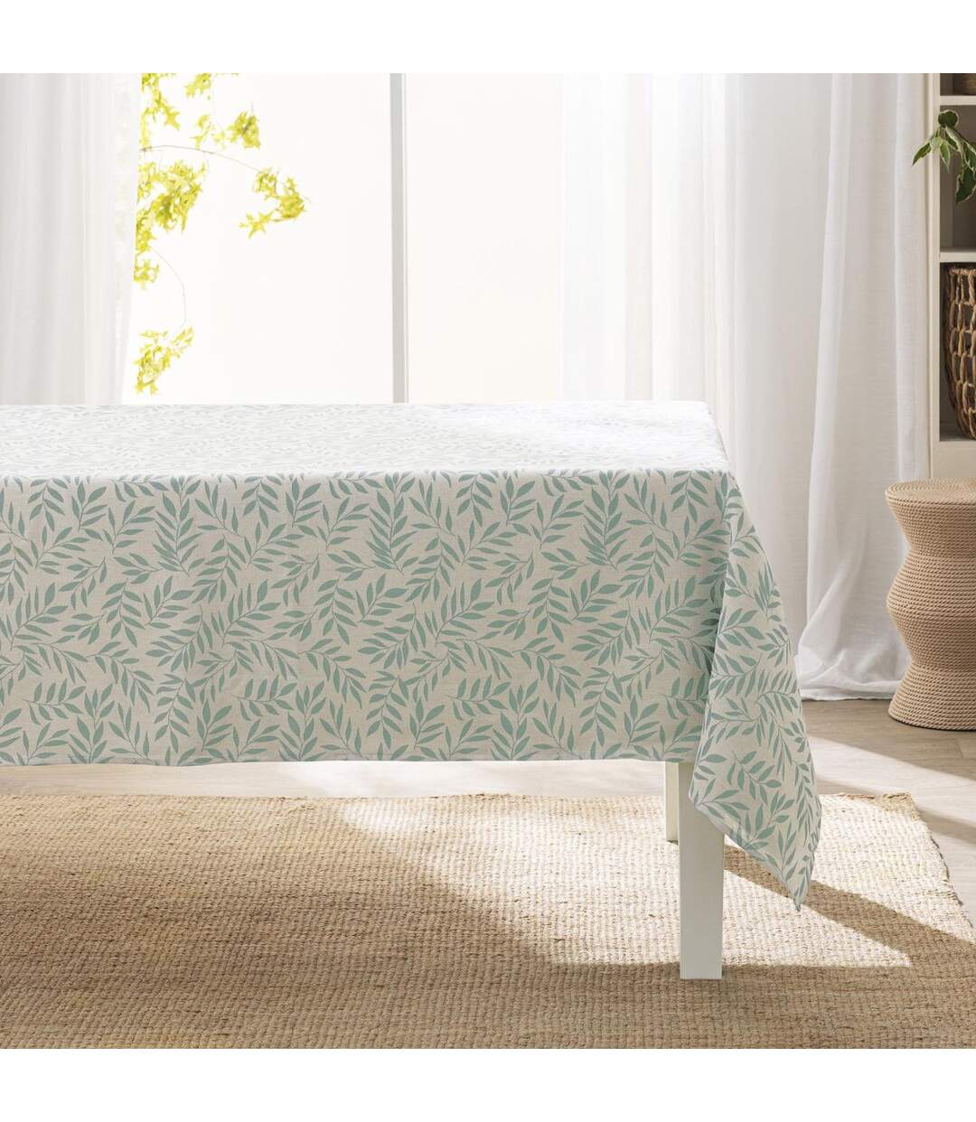Nappe Antitache Imprimé Naya 140x240cm Vert Sauge-1