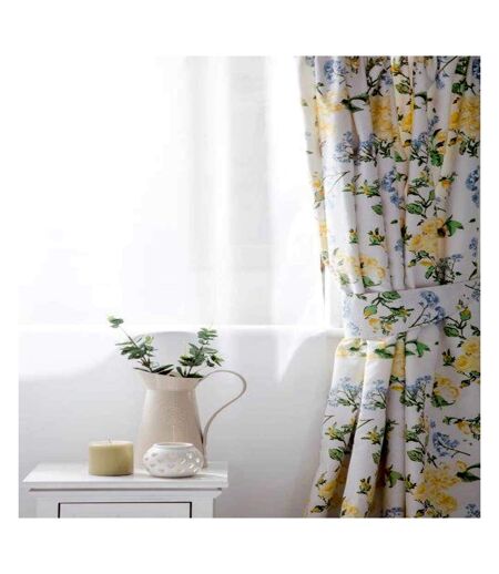 Arabella country dream curtains 66 x 72in white/blue/lemon/green Belledorm