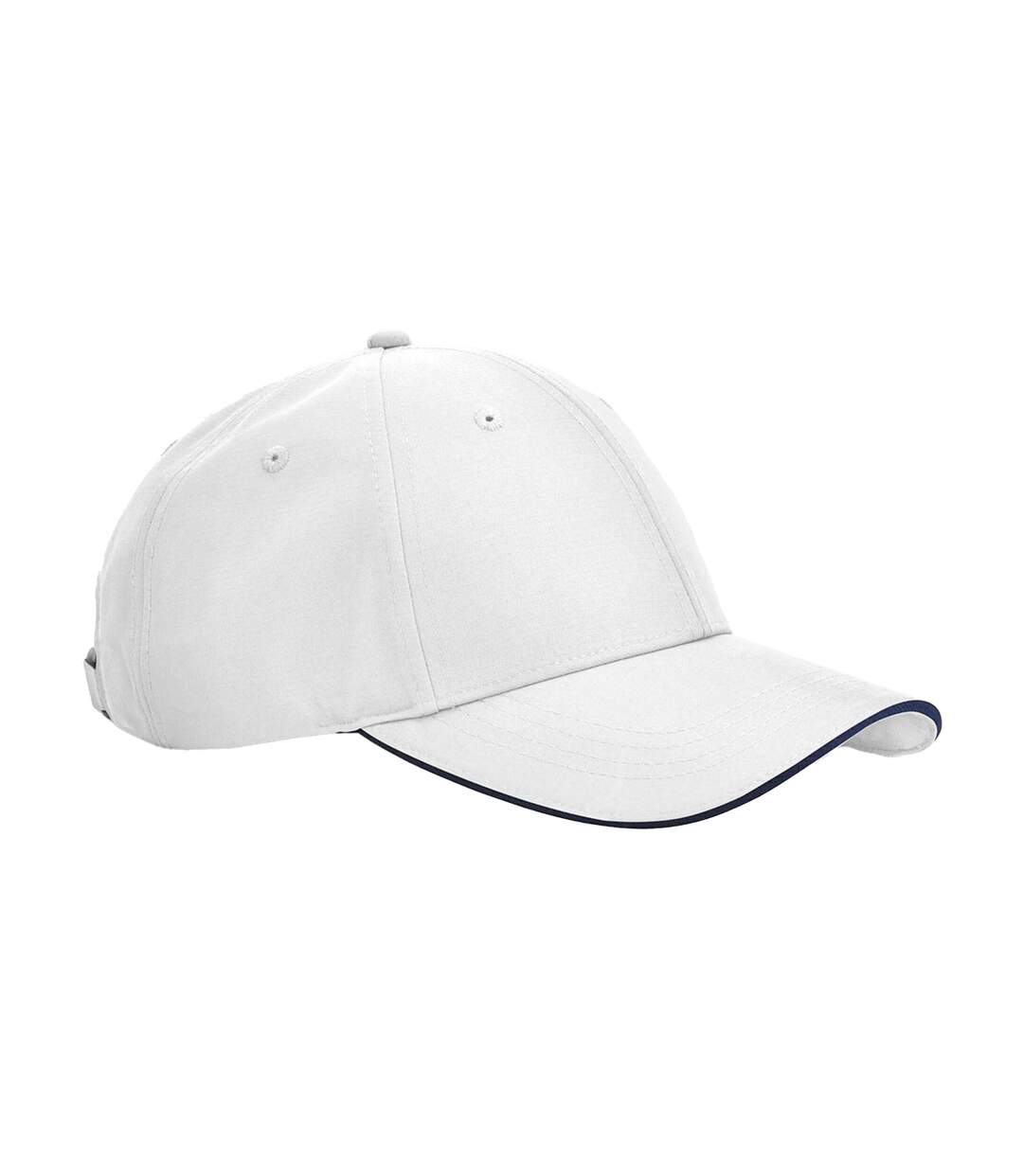 Team Sports-tech Baseball Cap White French Navy Beechfield-1