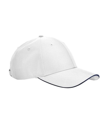 Team Sports-tech Baseball Cap White French Navy Beechfield