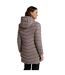 Womens/ladies frankie longline padded jacket taupe Animal-2