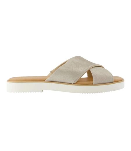 Womens/ladies Mae Crossover Vegan Sandals Champagne Toms