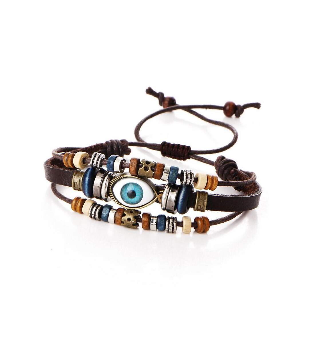 Bracelet spirituel en cuir marron