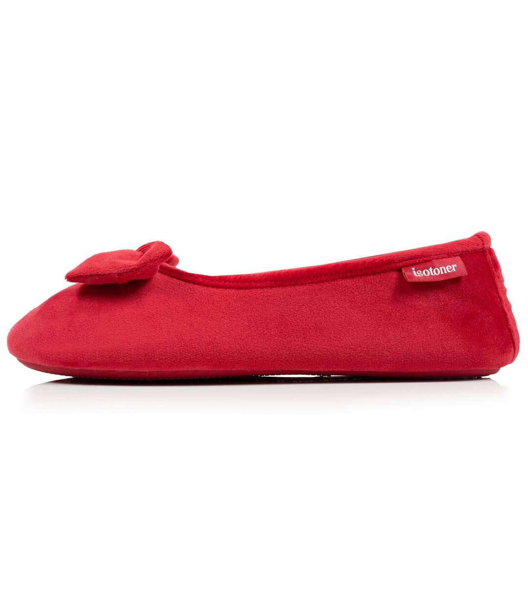 Isotoner Chaussons Ballerines femme microvelours semelle ultra souple mousse à mémoire forme-4