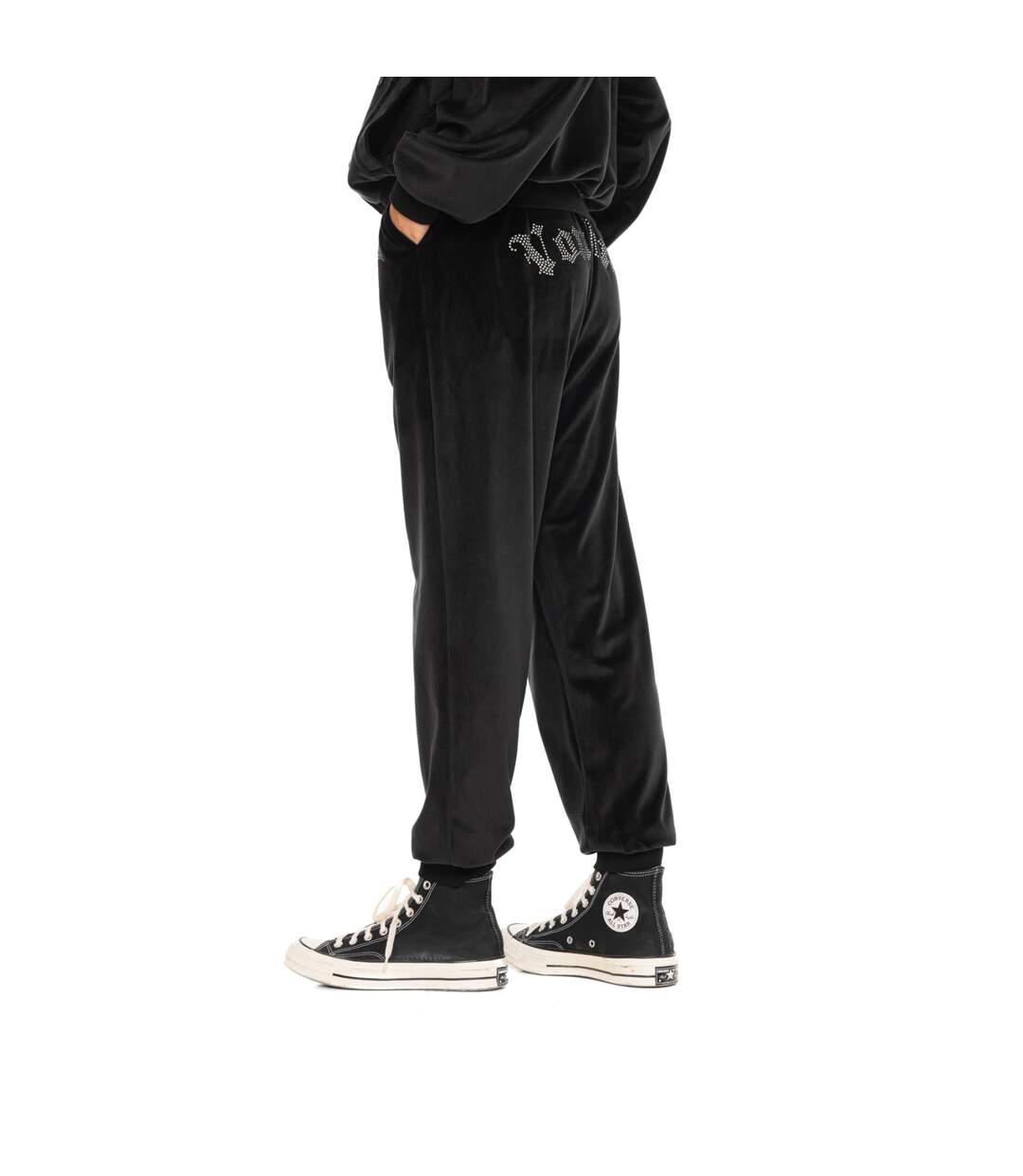Pantalon de jogging femme envelours avec poches et strass Velvet Vondutch-5