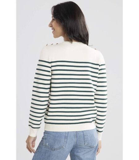 Pull Voile Ecru/Vert