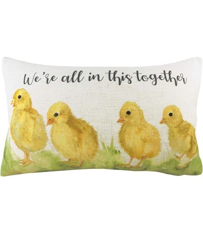 In this together cushion cover one size natural/yellow/green Evans Lichfield