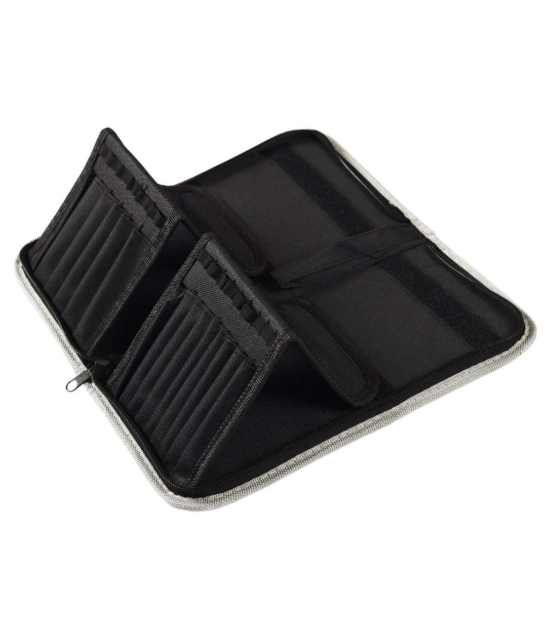 Trousse à Maquillage 15 Pinceaux 28cm Gris-4