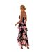 Robe Mi-longue Motif/style Floral Femme Noir AX Paris-3