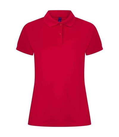 Womens/ladies pique polo shirt classic red Henbury