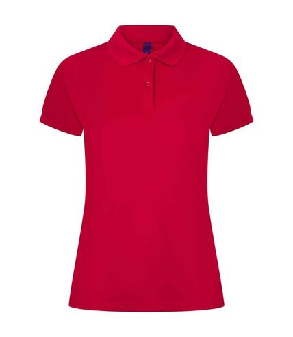 Womens/ladies pique polo shirt classic red Henbury