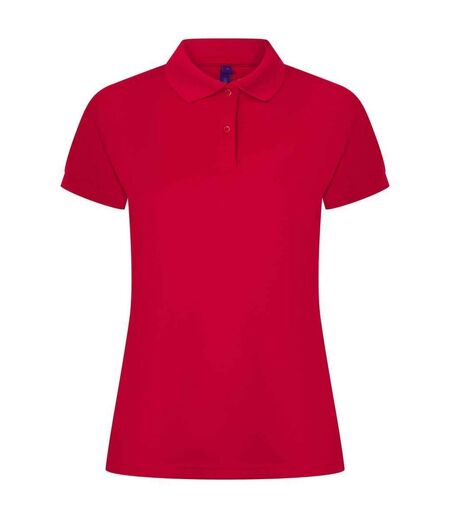 Womens/ladies pique polo shirt classic red Henbury