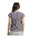Womens/ladies alia printed jersey top navy Weird Fish-4