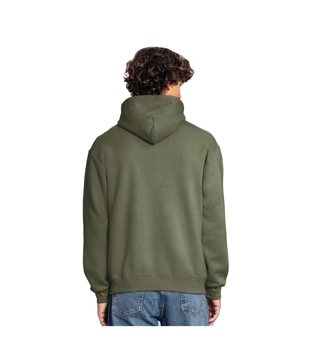 Sweat À Capuche Iconic Premium Adulte Vert Kaki Fruit Of The Loom-3