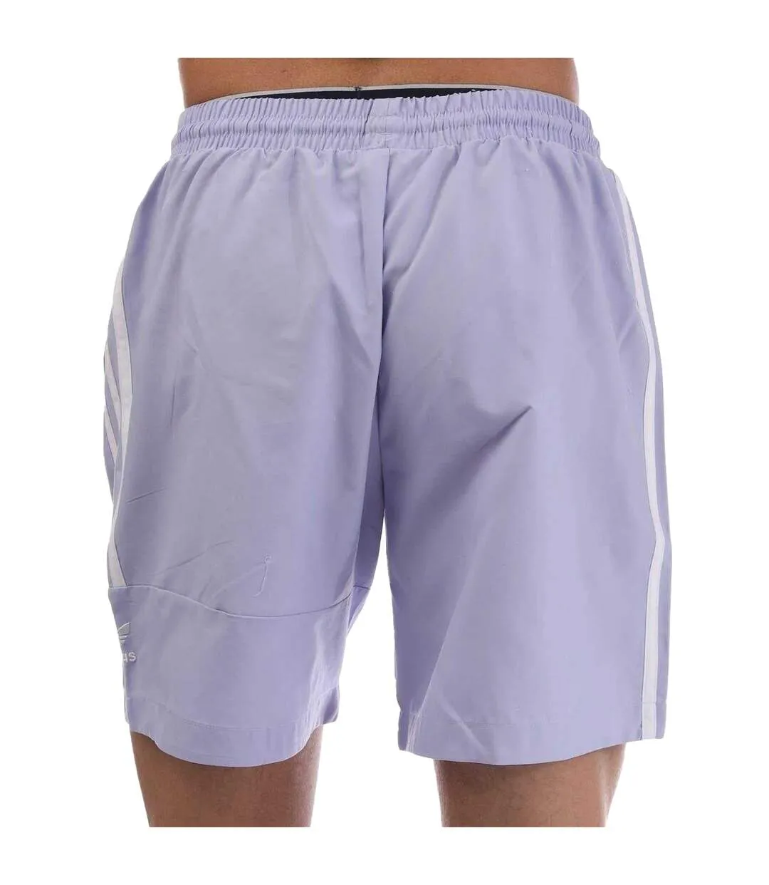 Mens 3 Stripes Swim Shorts Purple Adidas-2