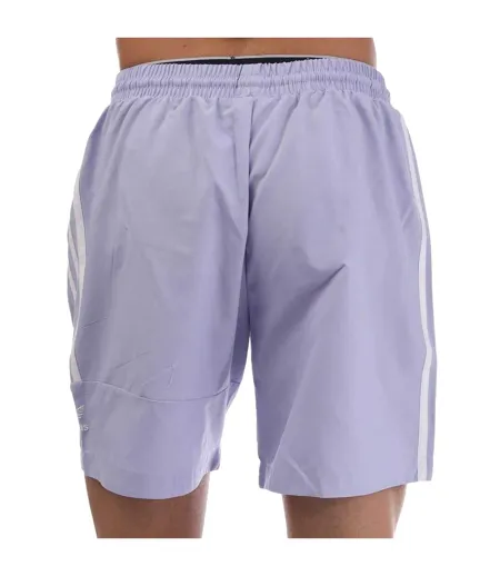 Mens 3 Stripes Swim Shorts Purple Adidas