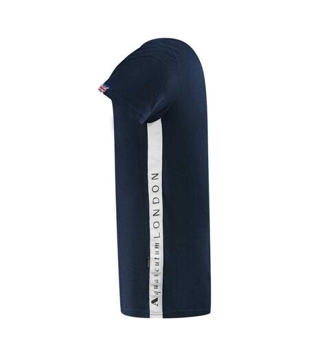 T-shirt Motif Logo London Homme Bleu Marine Aquascutum