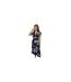Robe Portefeuille Motif/style Marbré Femme Bleu Marine AX Paris-1