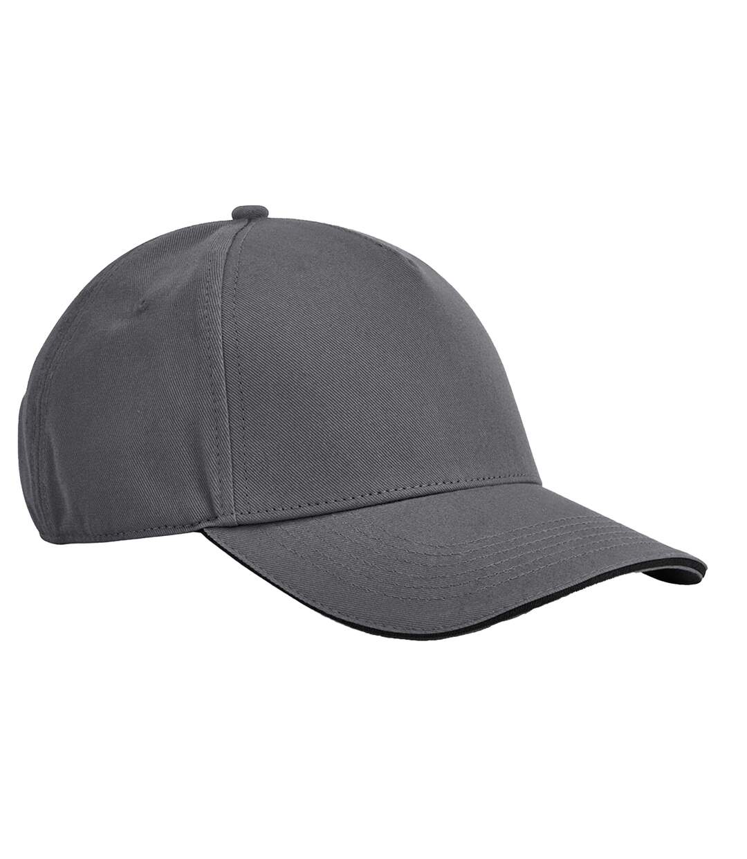 Casquette De Baseball Motif/style 5 Panneaux Earthaware Classic Gris Foncé Noir Beechfield-1