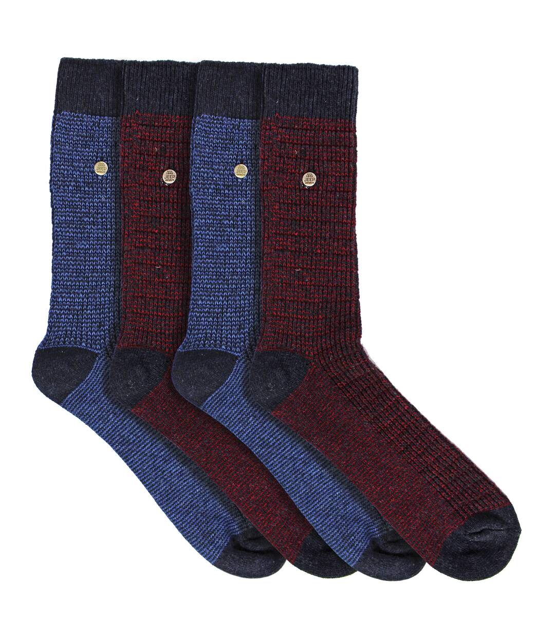 4 Pack Mens Cotton Dress Socks | Spirit Square Knit Socks-3