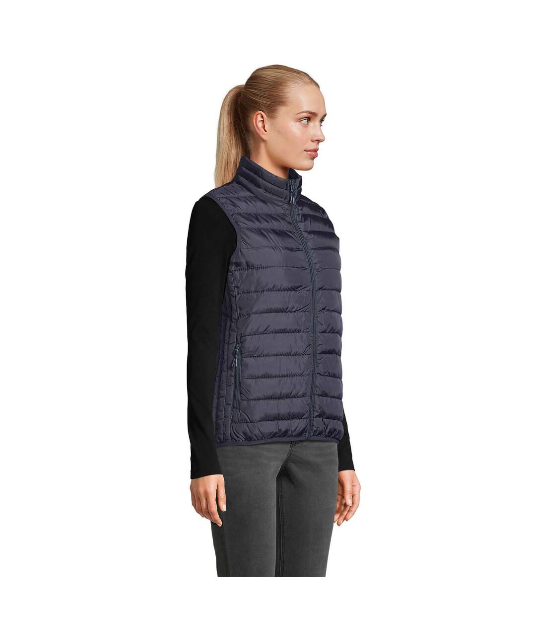Veste Sans Manches Stream Femme Gris Charbon SOLS-3