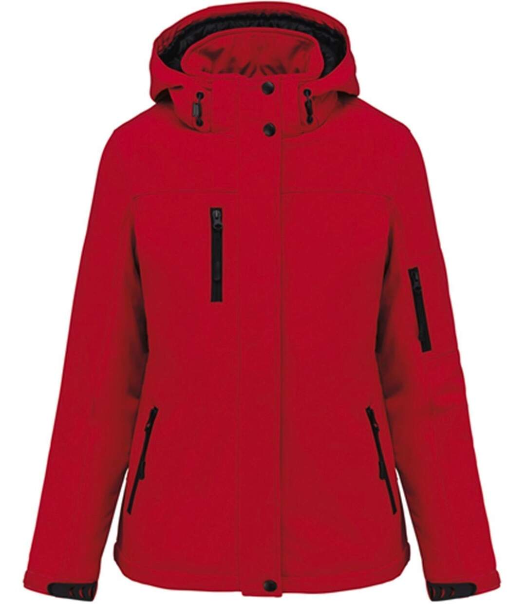 Parka softshell matelassée à capuche - K651 - Femme - rouge-2