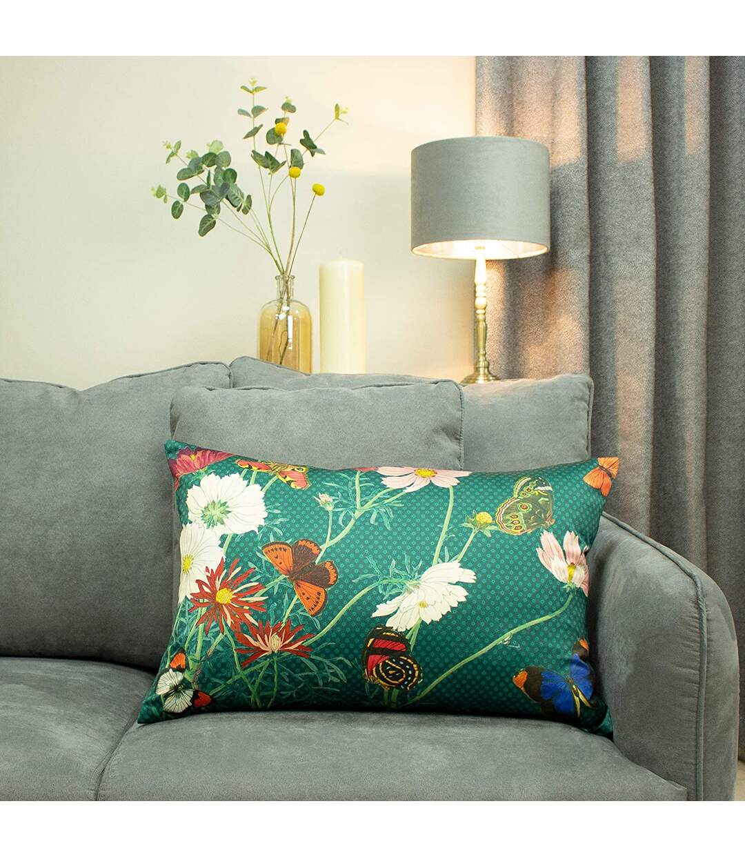 Wild fauna cushion cover one size emerald green Paoletti