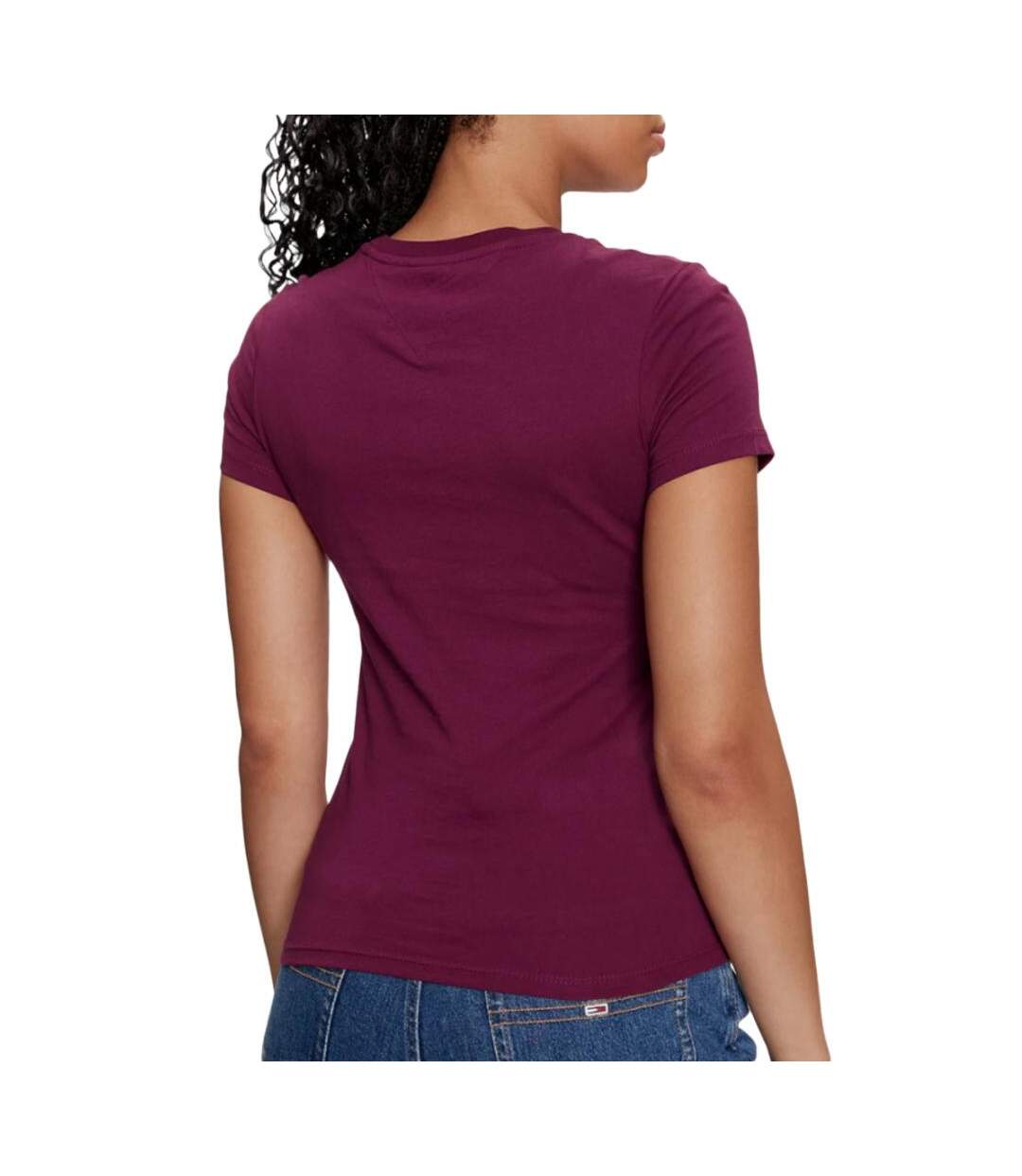 T-shirt Bordeaux Femme Tommy Hilfiger Linear - L