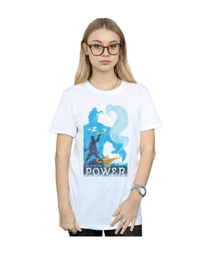 Disney Womens/Ladies Aladdin Movie Unleash The Power Coton Boyfriend T-Shirt (Blanc) - UTBI8176