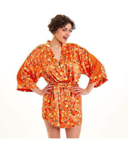 Kimono imprimé orange Nouméa