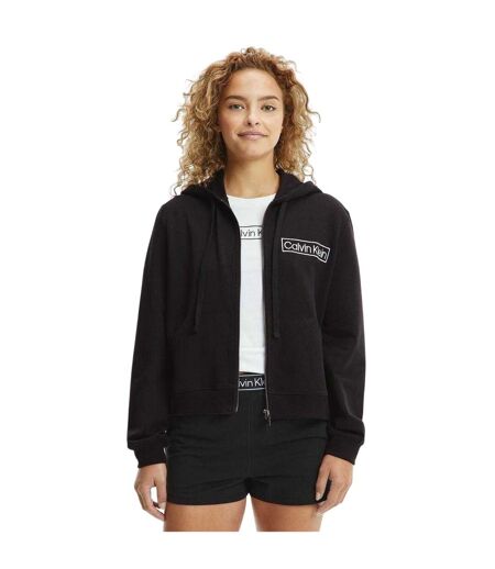 Veste À Capuche Manches Longues Motif/style Logo Femme Noir Calvin Klein