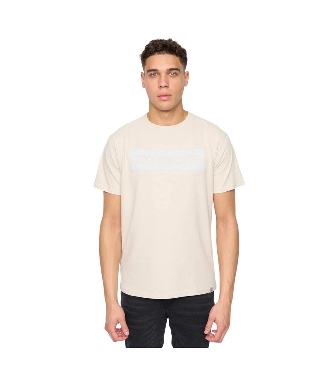 T-shirt chatts homme blanc cassé Duck and Cover-1