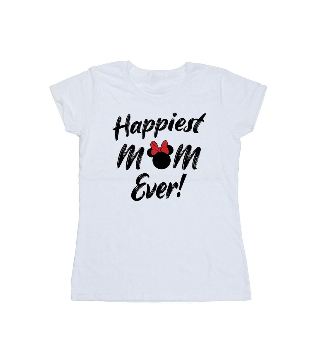 Disney T-shirt en coton Femmes/Dames Minnie Mouse Happiest Mom Ever (Blanc) - UTBI33674-1
