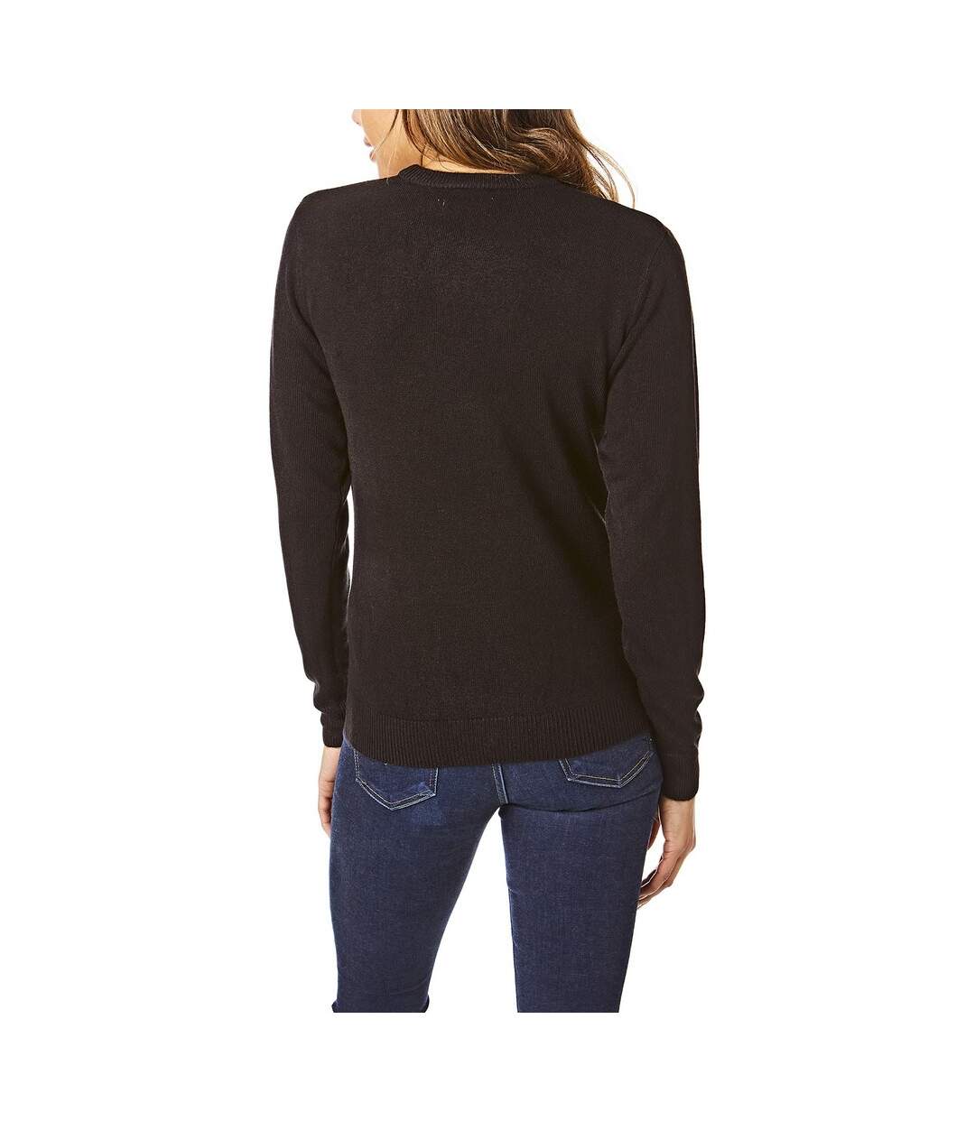 Womens/ladies soft touch crew neck jumper black Light And Shade-2