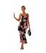 Robe Mi-longue Motif/style Floral Femme Noir AX Paris-2