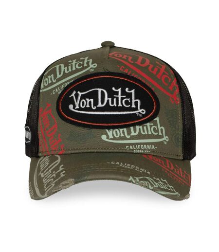Casquette trucker effet usé avec patch et print Café Vondutch