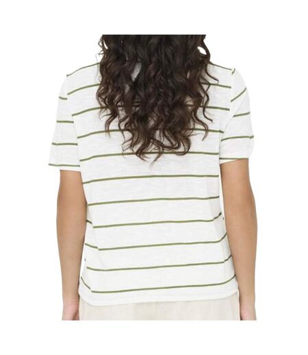 T-Shirt blanc/kaki femme jdy eve - l