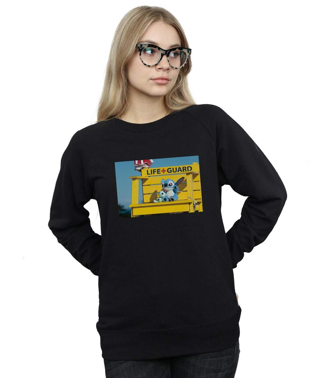 Disney - Sweat LILO AND STITCH LIFE GUARD - Femme (Noir) - UTBI13030-2