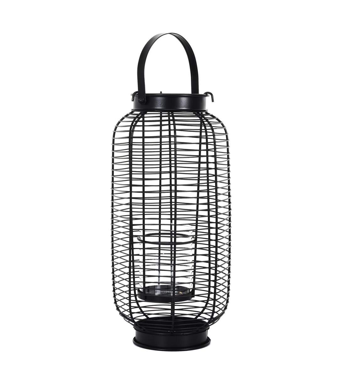 Lanterne en Métal Filaire 42cm Noir-1