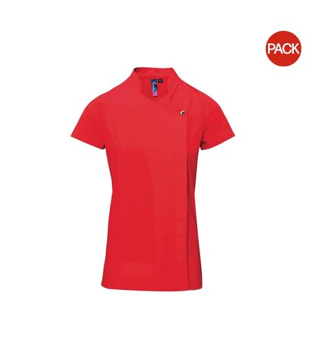Pack Of 2  Ladies/womens *blossom* Tunic / Health Beauty & Spa / Workwear  Strawberry Red Premier